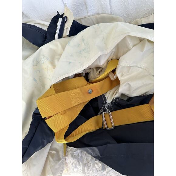 Vintage Mens Medium Sailing Boating Coat 80s Blue White HEAVY Lined England - Picture 12 of 15